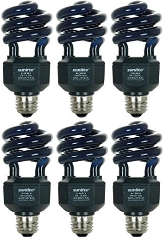 Sunlite SL20/BLB 20 Watt, Spirál Energiatakarékos kompakt fénycsövek Villanykörte Közepes Bázis Blacklight Kék (2 Csomag)