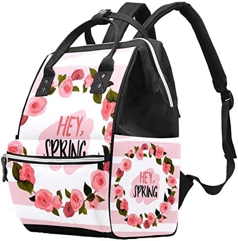 GUEROTKR Utazási Hátizsák, Pelenka táska, Hátizsák Táskában, helló tavasz, rózsaszín virág gyűrű minta