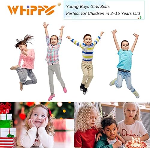 WHIPPY Gyerekek Fonott Rugalmas Stretch Öv Fiúknak, Lányoknak, Vászon Szőtt Öv Szilárd Pin Csat Tini Junior