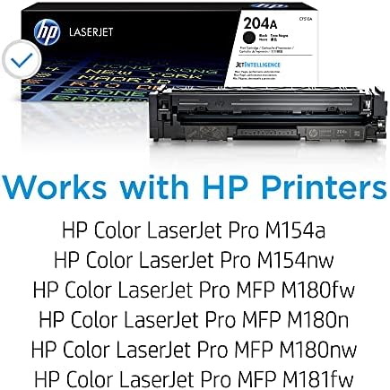 HP 204A Fekete Festékkazetta | Dolgozik, a HP Color LaserJet Pro M154 Sorozat, HP Color LaserJet Pro MFP M180, M181 Sorozat | CF510A