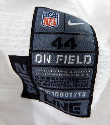 2014-ben a San Francisco 49ers Derek Fuvarozó 46 Játék Kiadott Fehér Jersey 44 DP34759 - Aláíratlan NFL Játék Használt Mezek