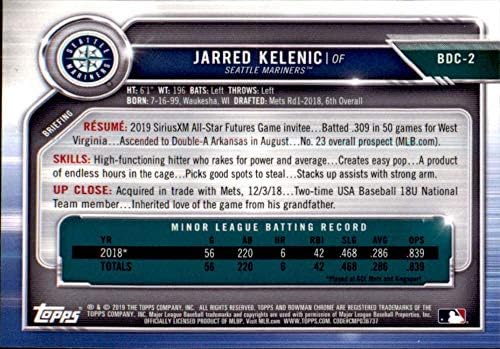 2019 Bowman Chrome-Tervezet BDC-2 Üveges Kelenic RC Újonc Seattle Mariners MLB Baseball Trading Card