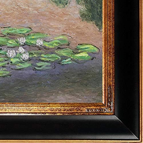 La Egyveleg, MONG3005-FR-801S20X24 tavirózsák, Zöld, Lila, Fémes Megszépült Mű Claude Monet a Reneszánsz Keret, Pezsgő