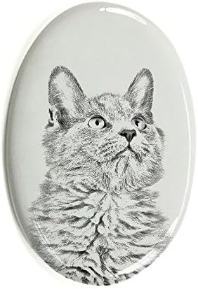 Művészeti Kutya Kft. Nebelung Macska, Ovális alakú Sírkő a Kerámia egy Kép egy macska