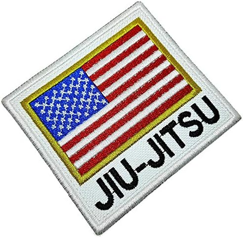 AM0239T 01 BR44 Jiu-Jitsu Zászló USA Hímzett Javítás Kifejezés, Ragasztó, Kimonó, Vas-vagy Varrjuk