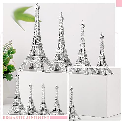Hotop 9 Db Eiffel-Torony, Szobor, Dekoráció Ötvözet Fém Párizs Py Dekoráció 5 Méret francia asztali Tartót Ajándék Torta Topper Gyűjthető