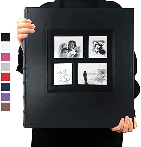 RECUTMS fotóalbum 4x6 600 Fotók Fekete Oldalas Nagy Kapacitású Bőr borítású Esküvői Családi fotóalbumok Tartja 600 Vízszintes, mind