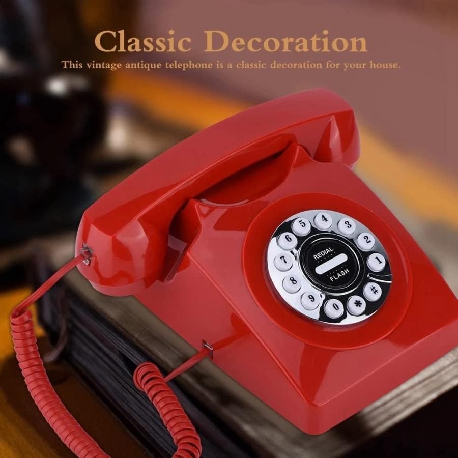 DLVKHKL Forgó Tárcsa Telefon Vezetékes Retro Telefon a Home Office zajszűrő Vintage Antik Telefon
