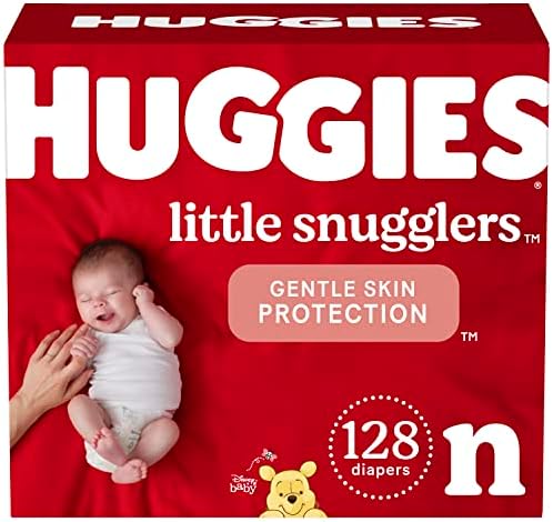 Pelenka meg a Darabos Csomag: Huggies Little Snugglers Újszülött Méret, 128ct & Natural Care Érzékeny Baba Pelenka, Törlőkendő,
