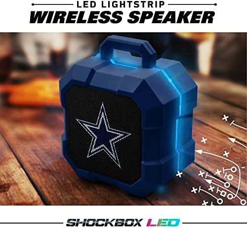 SZÁRNYALNI NFL Shockbox LED Vezeték nélküli Bluetooth Hangszóró - Vízálló IPX4, 5.0-s Bluetooth, Több mint 5 Óra Játék Idő - Kis Hordozható