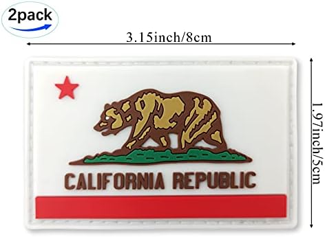JBCD Kaliforniai Zászló Javítás Taktikai PVC Gumi Hook & Hurok Rögzítő Tapasz (2 Csomag)