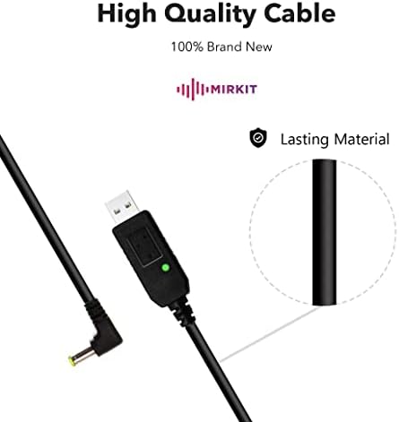 Mirkit 2,5 mm-es USB Töltő Kábel fényjelzéssel a Baofeng Akkumulátor UV-5R, UV-82 3800mAh BL-5L, illetve BL-8 Nagy Kapacitású Akkumulátorok