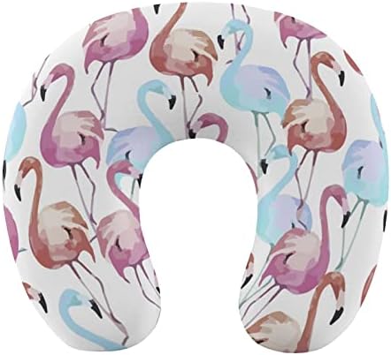 Akvarell Flamingo Párna Memory Foam Utazási Nyak Párna U Alakú, a Fej-Nyak Támogatás