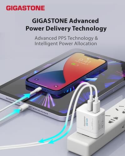 Gigastone Mini 35W Dual USB-C GaN Töltő [2-Pack] GaN Hatalom PPS Intelligens Energia Elosztása, Összecsukható Plug Teljes Sebesség, Kompatibilis