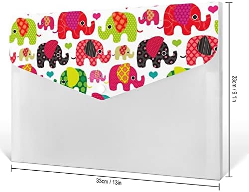 Színes Elephat Minta Bővülő Fájl Mappa, 6 Zsebbel, egy mappában Szervező Aranyos Mappákat Dokumentumok
