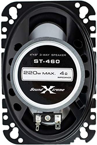 Pár SoundXtreme 4x6 a 3-utas 220 Watt Koaxiális Autó Hangszóró CEA Névleges (2 Hangszóró)