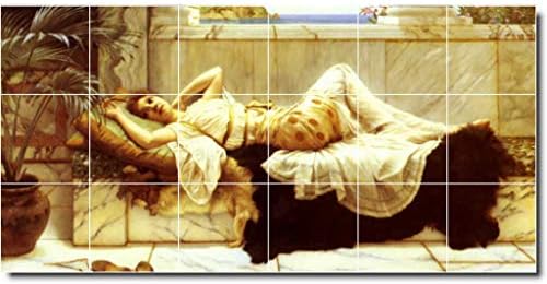 Kerámia Freskó-John Godward Nők Festmény 149. 48W x 24H (18) 8x8-as Csempe