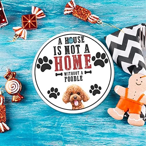 Egy Ház Nem Otthon, Anélkül, hogy Egy Uszkár Karácsonyi Kerámia Díszek a Kutyák az Udvaron, Karácsonyi Dísz, 3 inch Lógó Díszek
