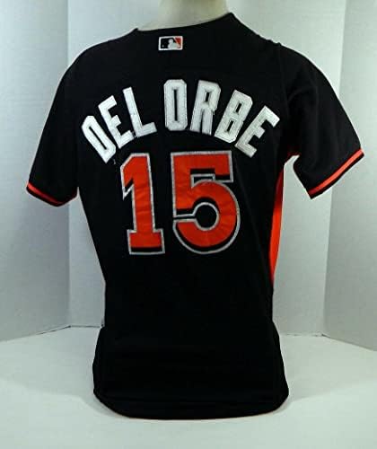 2014-16 Miami Marlins Ramón Del Orbe 15 Játék Használt Fekete Jersey ST BP 44 DP18441 - Játék Használt MLB Mezek
