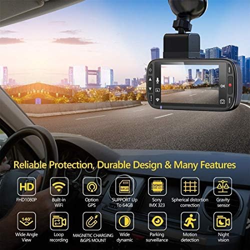 Skyview Dash-Kamera-WiFi-GPS-Biztonsági Kamera-a-Kocsit Bagoly-éjjellátó-Front-Dashcam Autót-Fényképezőgép Dash-Kamera-a-Autók
