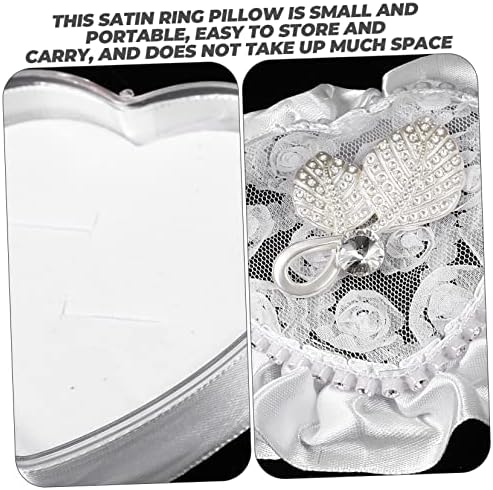 Abaodam Csipke Gyűrű Párna Fehér Gyűrű Gyűrű Doboz Esküvő Zsebében Párna Esküvői Gyűrű Párna, Párna, Esküvői Gyűrű Gyűrű Hordozója