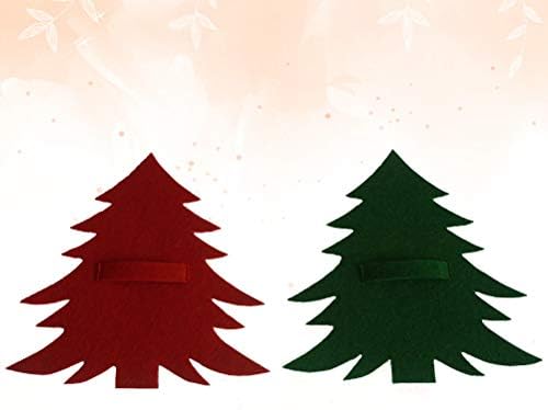Amosfun Karácsonyi Dekoráció 12db karácsonyfa Alakú Edények Jogosultja Táskák Kreatív Kések, Villák Tok Evőeszközök Táskák Kényes