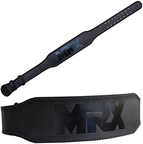 MRX súlyemelő Öv, Valódi Bőr - 4 Cm Széles 8mm Vastag, Párnázott Ágyéki Vissza Támogatja a Kettős Keret Erőemelő Öv, nagy