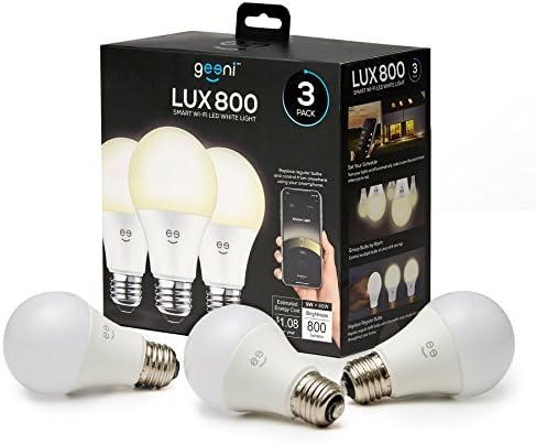 Geeni LUX 800 Szabályozható 19 Fehér LED Smart Home Izzók, Működik, Alexa, a Google Haza, Nem Hub Szükséges, Megköveteli, hogy a 2,4