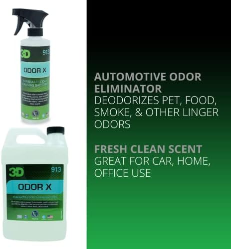 3D Szag X - Automotive Odor Eliminator - Deodorizes Háziállat, Étel, Füst, & Más Habozik Szagokat - Friss, Tiszta Illat - Nagy Autó,