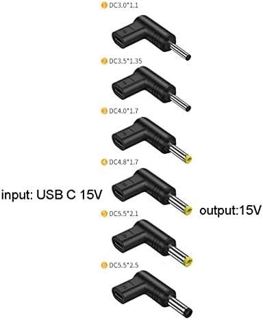 Diarypiece USB-C PD, hogy DC - Áram Töltés Adapter Csatlakozó a Universal 15V-Típus C-DC Jack Dugó Átalakító Laptop Router Hangszóró