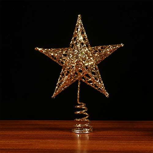 Amosfun 12cm Csillag csúcsdíszt 5 Rámutatott, Csillogó fa tetején Csillogó karácsonyfa Dísz, Otthon, Karácsonyi Party Kellékek
