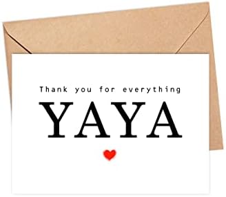 Köszönök Mindent, Yaya Kártya - Köszönöm Kártya - Yaya Kártya - anyák Napja Kártya - Kártya Neki, - üdvözlőlap A Szülinapi - Évforduló