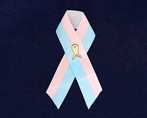 Adománygyűjtés Ok | Rózsaszín & Kék Szatén Szalag Pin - (SIDS) Hirtelen csecsemőhalál Szindróma Tudatosság Szalag Pin