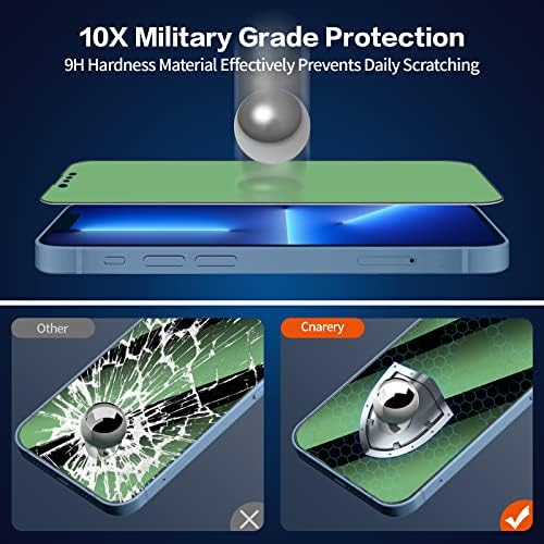 Cnarery [2 Csomag][Teljes Lefedettség] Zöld Adatvédelmi képernyővédő fólia iPhone 13 Pro Max (6.7 Hüvelyk), [Egyszerű Telepítési csomag][Anti