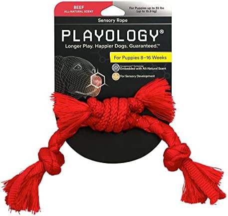 Playology Kiskutya Kötél Kutya Játékok Érzékszervi Fejlesztés, Kis - Interaktív Tug & Rágja a Kutya Játékok a Kiskutyák 8-16 Hét - Megnyerő