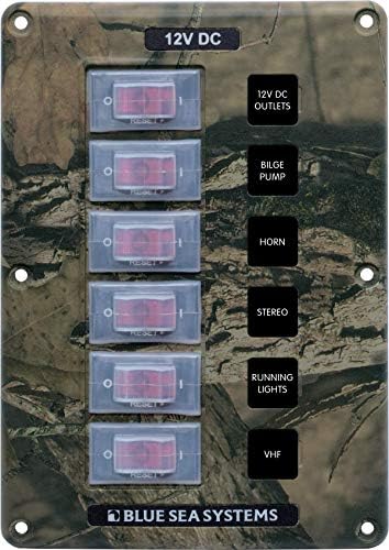 Kék Tenger Rendszerek 4323 Vízálló Megszakító Kapcsoló Panel, Terepmintás, 4 Pozíció