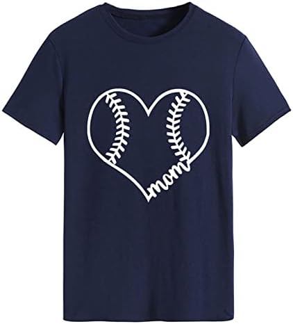 A Nők A Munka Felső, Baseball Grafikus Póló Aranyos Baseball Nyomtatott Nyári Rövid Ujjú Póló Alkalmi Sport Kupakos