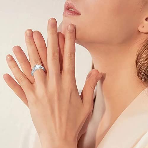 2023 Új Gyémánt Szett Fém Gyűrű Gyémánt Egyszerű Divat Ékszerek Legnépszerűbb Tartozékok Szorongás Gyűrű Női Méret: 4 (Ezüst, 8)