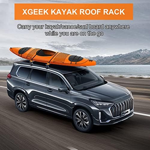 XGeek Kajak tetőcsomagtartó - Könnyen Telepíthető & Store, a csúszásgátló Bevonat, 2 Széles Pántok, Kompatibilis a T-Alakú Sínek