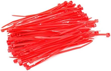 Baomain Műanyag, Nylon Zip kötegelő önzáró 12 inch Piros 4,5 mm-es 5x300 Csomag 100