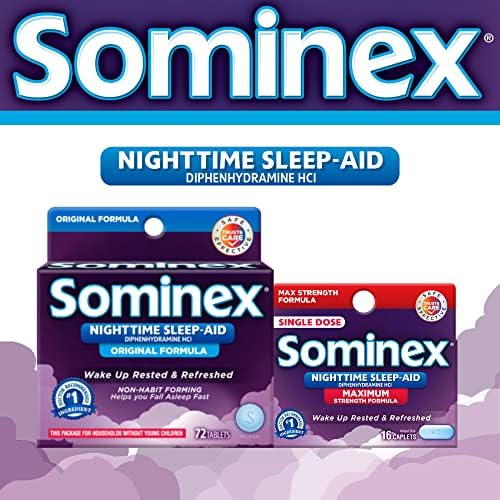 Sominex Éjszakai Alvás-Támogatás Caplets, Maximális Erő, 16 ct. (Csomag 1)