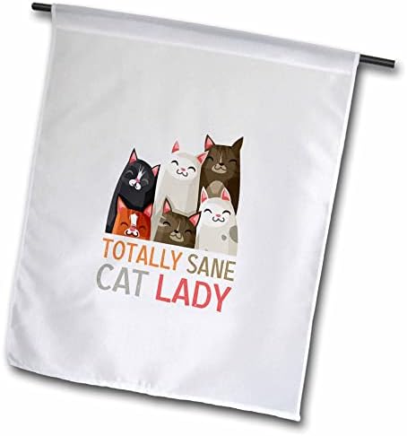 3dRose Vicces Macskák - Teljesen Normális macska Hölgy. Ajándék macska, kisállat Szerelmesek - Zászlók (fl-370883-2)