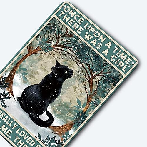Fekete Macska Dekoráció Vintage Vicces Fekete Macska Jelek Plakátok - Egyszer volt, Hol nem volt egy Lány Ki Szeretett Macska -