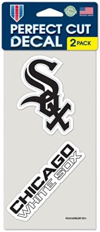 Wincraft MLB Chicago White Sox Decal4x4 Tökéletes Vágott sor 2 Matricák, Csapat Színek, Egy Méret
