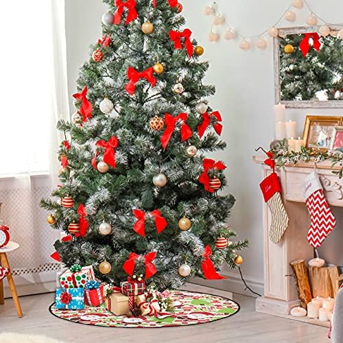 visesunny Aranyos Mikulás, karácsonyfa karácsonyfa Alátét Fa áll Szőnyeg Padló Protector Nedvszívó Fa Állvány Tálca Szőnyeg