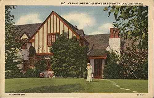 Carole Lombard Otthon Beverly Hills, Kalifornia, CA Eredeti Antik Képeslap