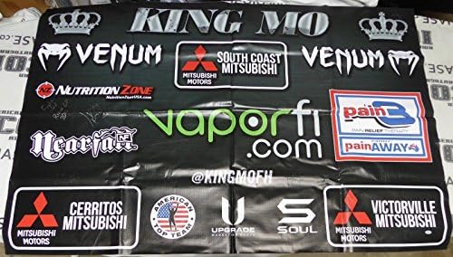 King Mo Lawal Aláírt Harc Használt 2015 Rizin FF Grand Prix Banner PSA/DNS Bellator - Aláíratlan UFC Esemény Használt Termékek
