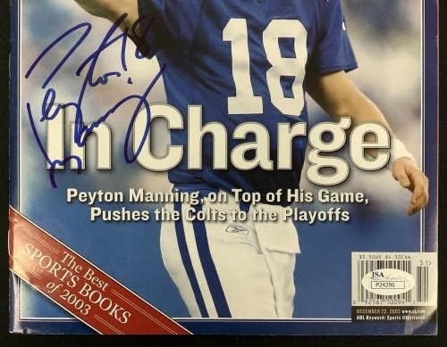 Peyton Manning Aláírt Sports Illustrated 12/22/03 Nincs Címke Colts Auto HOF SZÖVETSÉG - Dedikált NFL Magazinok