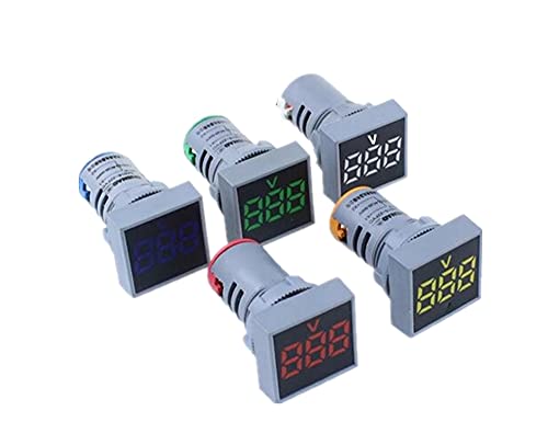 PCGV 22mm Mini Digitális Voltmérő Tér AC 20-500V Voltos Feszültség Teszter Méter Power LED Kijelző Kijelző (Szín : Kék)