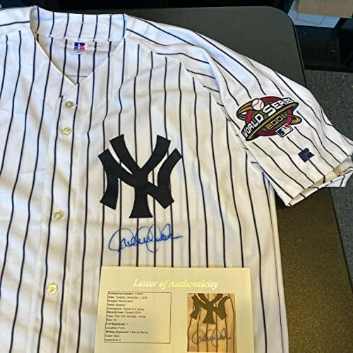Derek Jeter Aláírt 2001-Es World Series New York Yankees Játék Modell Jersey SZÖVETSÉG COA - Dedikált MLB Mezek